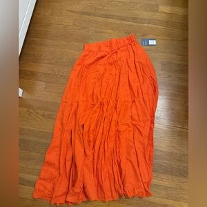 Orange maxi skirt